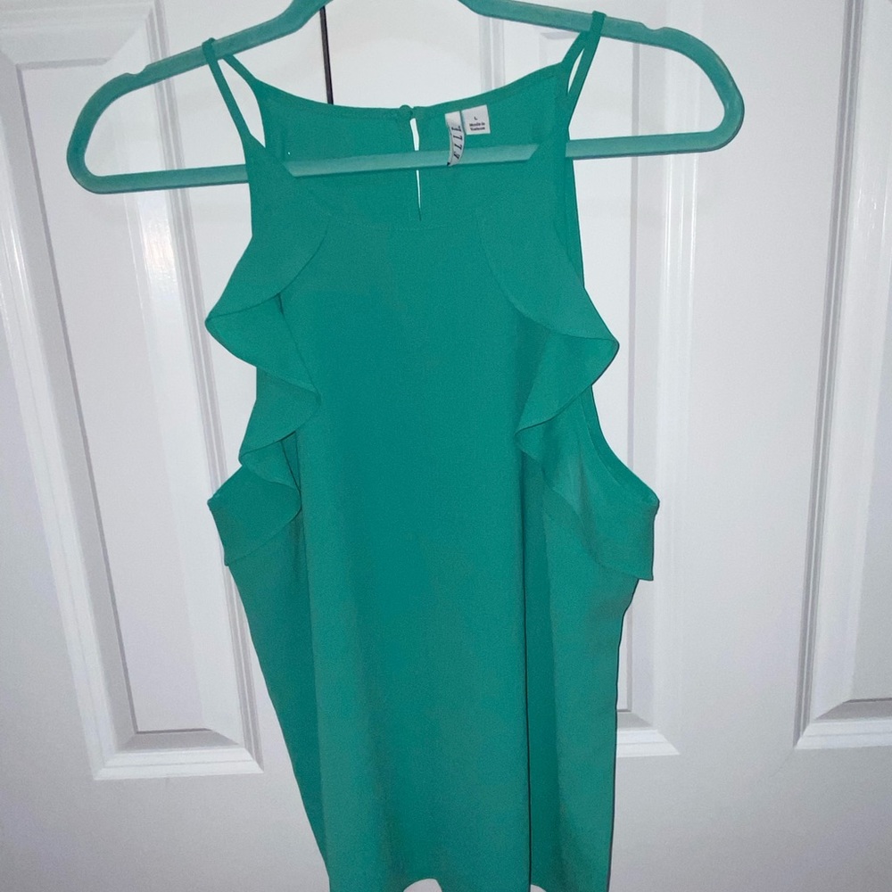Green, High Neck Blouse